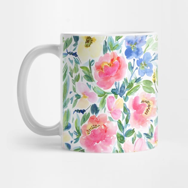 Watercolor painted floral print by LThomasDesigns